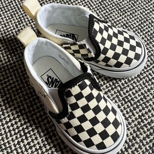 Infant baby checkered slip on vans
